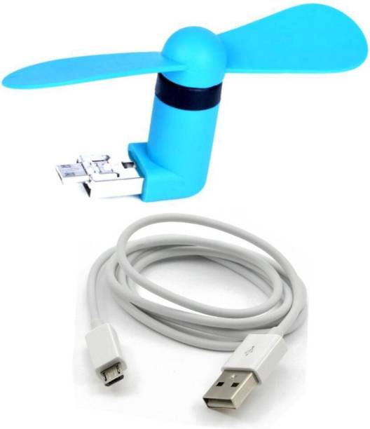 APNA KANHA Premium Quality Portable OTG Mini Micro USB Large Wind Cooling Fan Cooler For Phone Desktop Laptops with Micro Usb Charging Cable 2 USB Fan, USB Cable