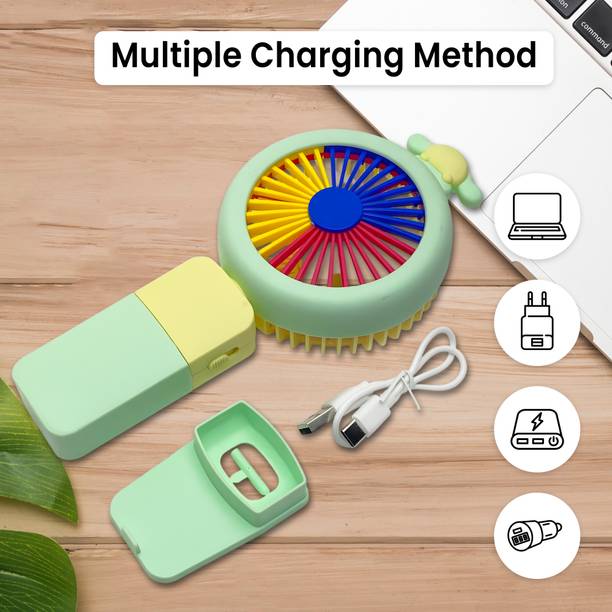 Felinar1 Mini Hand Fan with LED Light | Colorful USB Fan for Kids & Travel FL_227 Rechargeable Fan, USB Air Cooler, USB Fan