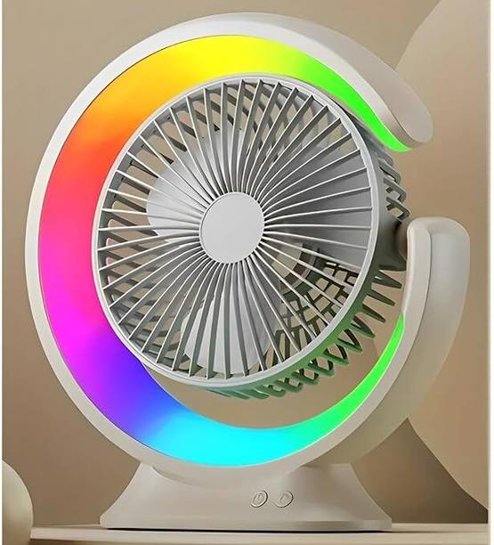 CITRODA (RECHARGEABLE TABLE FAN),2400MAH,3 FAN BLADES,180°Rotatable FAN,HIGH SPEED FAN Portable table fan,Camping Traveling Kitchen Office Outdoor Rechargeable Fan