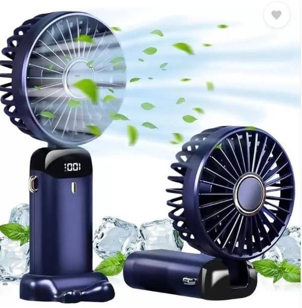 HRKA Display Fan Hand 5 Speed with Foldable 90° & Easy Portability Rechargeable D91 Portable Display Fan Hand 5 Speeds_HS91 USB Fan