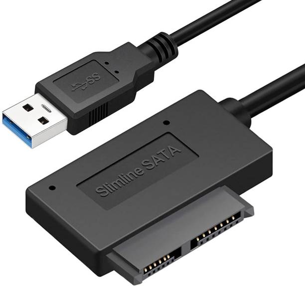 RuhZa USB 2.0 to 7+6 13Pin Slimline SATA Laptop CD/DVD ROM Optical Drive Charging Adapter Expansion Card