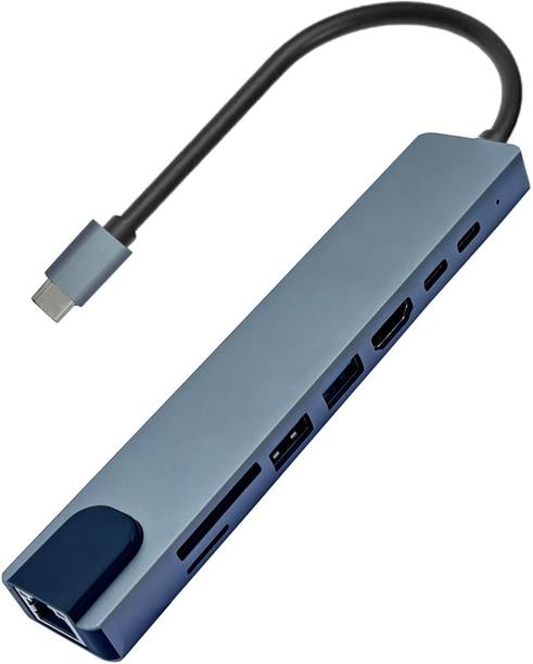 NURDSKULL Multiport Extension Hub Adapter with 4K HDMI ,USB C HUB Multiport USB HUBS 8IN1 USB Hub