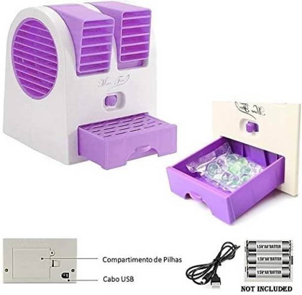 KGDA Air Conditioner Water Cooler Mini Fan Use Car/Home/Office USB Portable Dual Bladeless Mini Cooler USB Air Cooler
