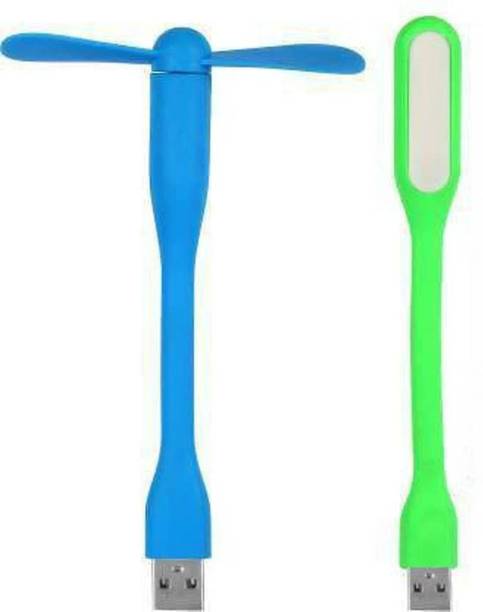 Samarth Portable and Flexible two blade Led Light, USB Fan