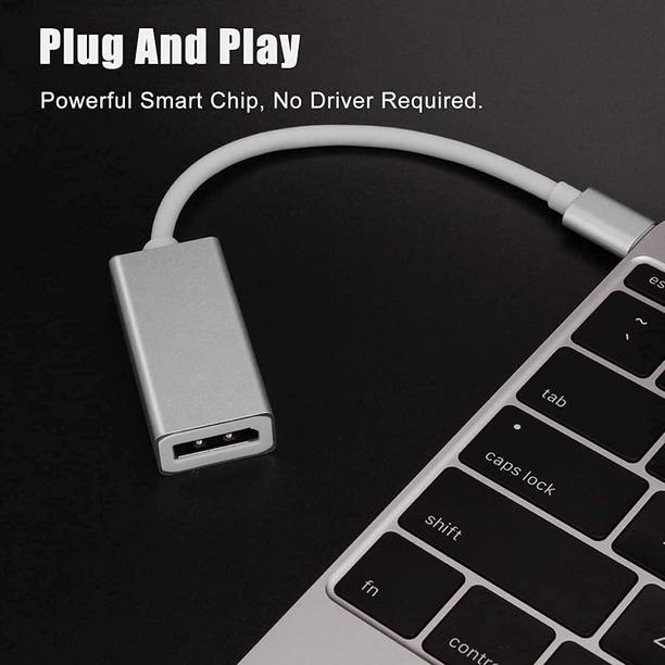 RuhZa Type C to DisplayPort Adapter, USB C Type C to DP DisplayPort Converter Cable 4K 60Hz Compatible with M-ac OR Windows, Computers, PCs & Laptops. USB Cable