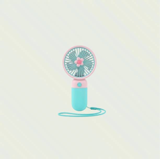 DHRUVIKA Portable USB Rechargeable Fan (Korean Style, Travel Friendly, 3 Speed) Handheld & Desk Fan, Low Noise, Lightweight – CF74 USB Fan