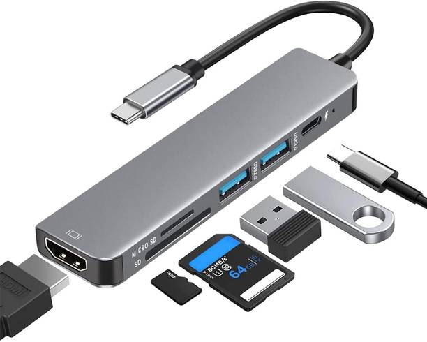 Rexmon USB C Hub, 6 in 1 USB C Adapter with PD Charging...