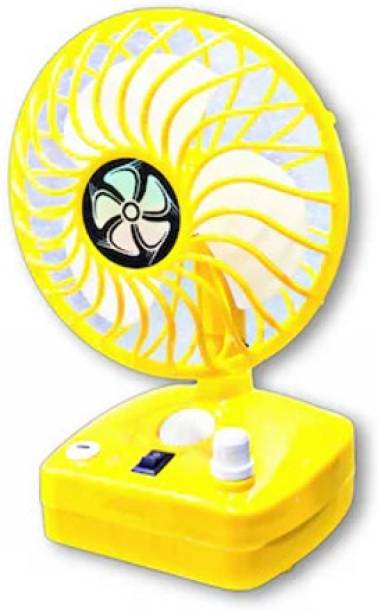JAIN ELECTRONICS Handy Electric Mini Portable USB Table Fan Air Cooler Turbine Rechargeable LED Lamp Indoor Outdoor Fan High Speed Cooler Home Office Car kitchen Desk Travel USB Fan