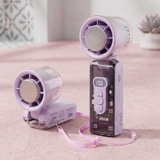 G-DRONIQ Portable Rechargeable Turbo Fan with Ice Cooling Plate and LED USB Air Cooler USB Fan