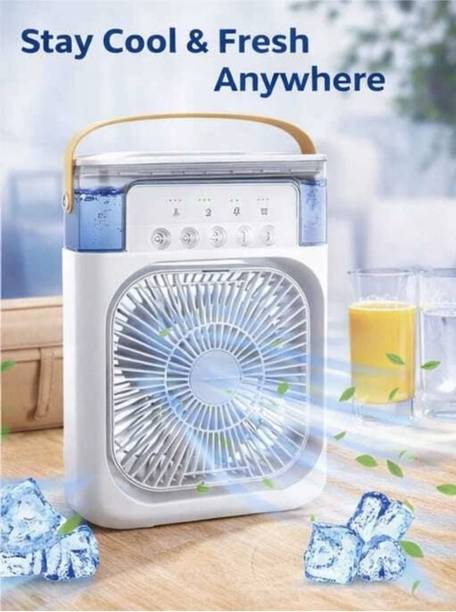 Kroavis Portable Mini Air Cooler with Mist Spray Reachargeble Fan Cooler_19 USB Air Cooler
