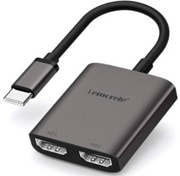 Lemorele USB C to Dual HDMI Adapter 4K @60Hz,USB to HDMI Converter for laptop & Monitor TC21 HDMI Connector