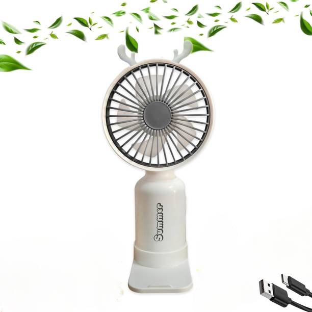 DEGNO mini portable fan with 7 light for office school college indoor outdoor handheld charging mini fan battery rechargeable USB Fan