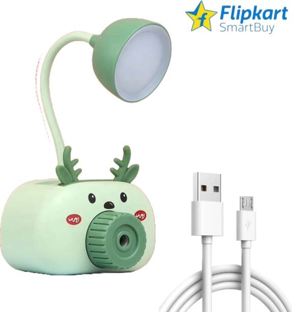 Flipkart SmartBuy 4 in 1 Camera Shaped Rechargeable Table Lamp Night Lamp with Pencil Sharpener Pen Stand Mobile Stand for Girls Boys USB Pencil Sharpener