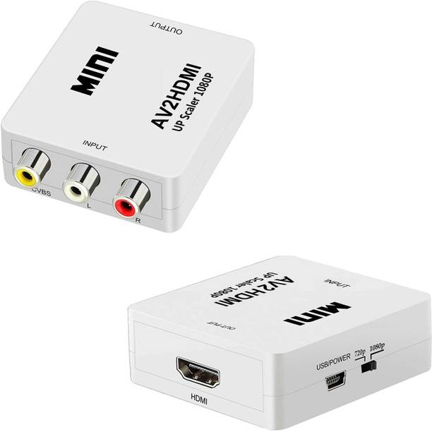RuhZa RCA to HDMI Converter, AV to HDMI Video Audio Converter Adapter USB Charge Cable for PC Laptop Xbox PS4 PS3 TV USB Cable