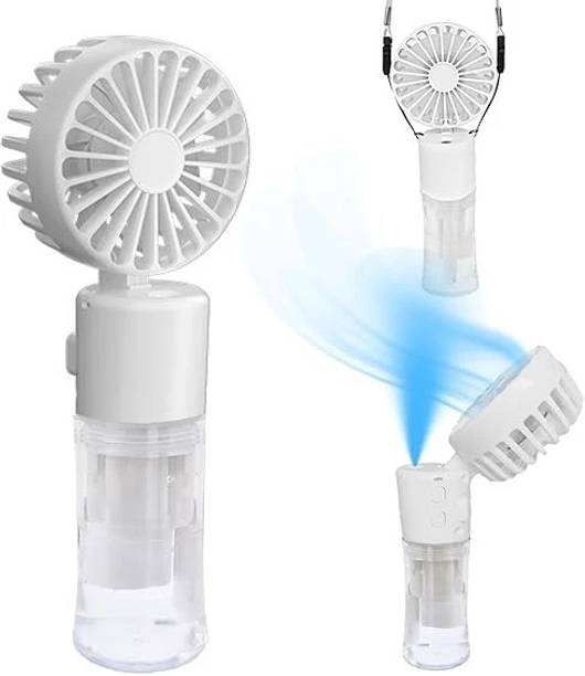 RelElseTech Mini Handheld Misting Fan, 4-Speed, Foldable, Battery Operated, Portable Use Mini Handheld Misting Fan, 4-Speed, Foldable, Battery Operated, Portable Use USB Fan