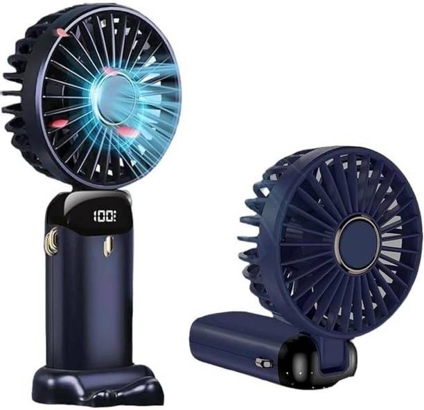 HRKA Display Fan Hand 5 Speed with Foldable 90° & Easy Portability Rechargeable D60 Portable Display Fan Hand 5 Speeds_HS60 USB Fan