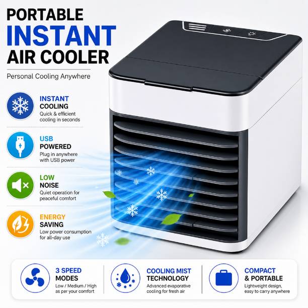 JAVINEX Portable Mini Arctic Air Cooler USB Powered Personal Cooling Fan 3 Speed AAC-01 USB Air Cooler
