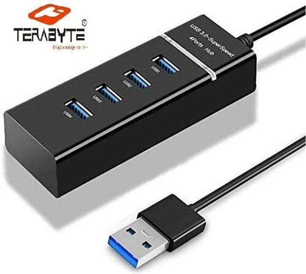 TERABYTE USB HUB 3.0 4 Port USB Hub 3.0 Adapter Cable with 5Gbps Speed, Laptop, PC Computers, with Led Indication USB Hub