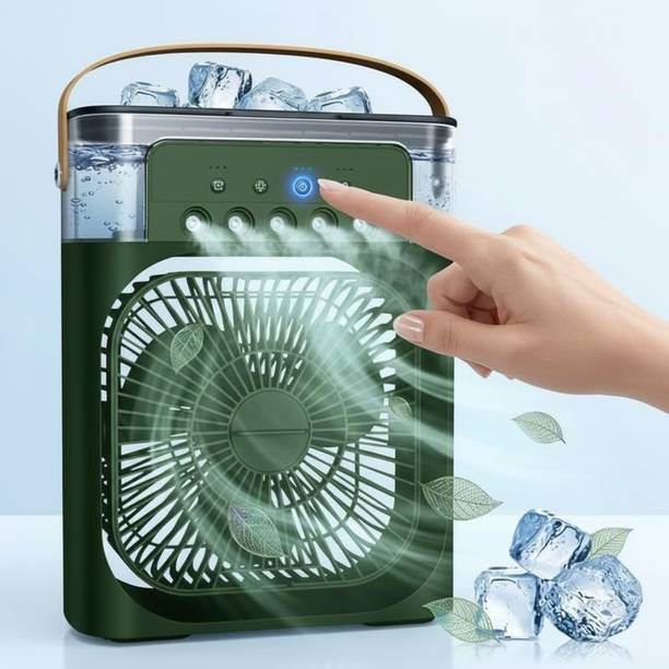 SLIPCARE USB Portable Mini Air Cooler Fan, 3 Wind Speeds Spray + 7 Color LED Light - S141 Personal Desk AC Cooler with Water Tank Fan for Home Office Bedroom Travel S141 USB Air Cooler