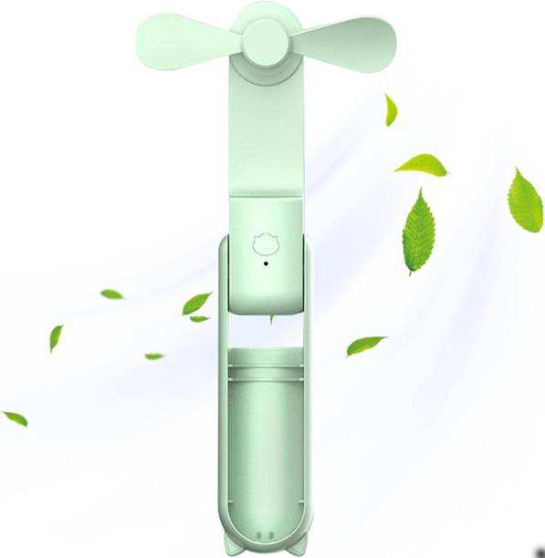 Sampri Mini Handheld Fan, Portable Fan USB Rechargeable, Small Pocket Fan Multifunction Foldable Folding Rechargeable Fan With Powerful LED Light USB Fan