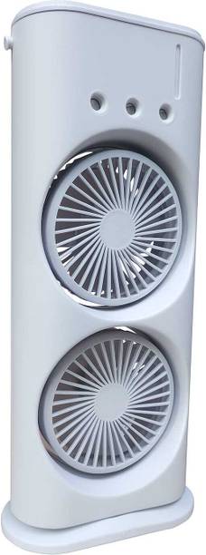 V M Rechargeable Dual Fan Cooler With Mist | Dual Ended Spray Fan | Rechargeable Fan