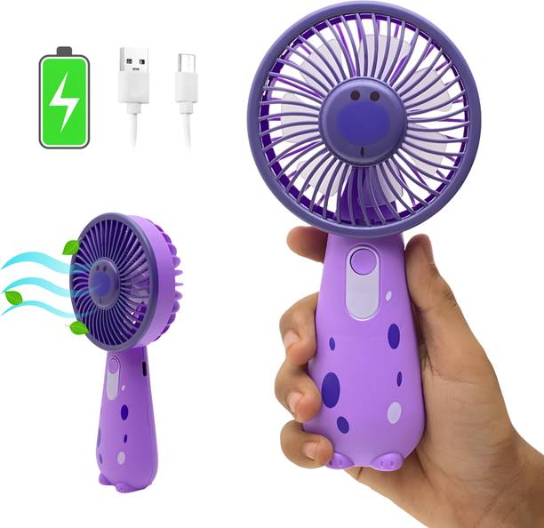 Samogrik Portable Mini Fan With Light Rechargeable Hand Fan with 3 Adjustable Speeds GIRRAFE02 USB Fan, USB Air Cooler, Rechargeable Fan