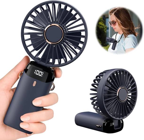 DIGITRENDS Mini Portable Fan,Powerful Hand Fan 1800 mah 5 Speed Fan for Indoor,Outdoor Mini fan with display Rechargeable Fan