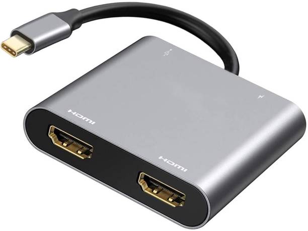 RuhZa USB C to Dual HDMI Adapter 4 in 1 USB Type C Hub with 2 HDMI USB Hub