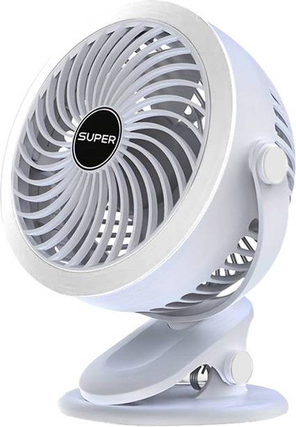 LACCO 5Speeds Adjustable,Bidirectional 360 ° Adjustable,Super Strong Wind,Portable Fan Mini Clip on Fan, Battery Operated Desk Fan USB Fan