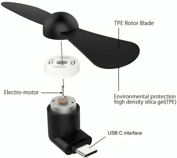 SGM Portable mini usb fan small size cooling fan for travel and mobile Type‑C Microusb Combo Fan USB Fan
