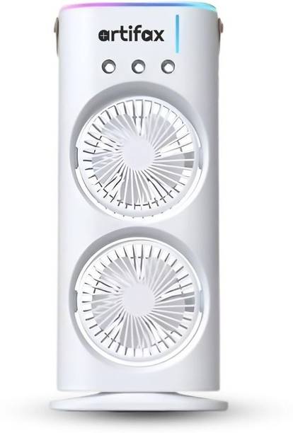 Radhe Double Ended Spray Fan Desk Fan with Mist Office and home zx10 Neck Fan Bladeless Usb Cooler 159 USB Air Cooler