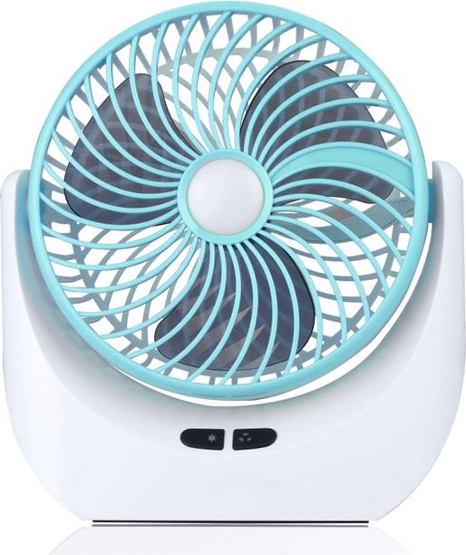 Ampeva High-Speed 4000mAh Rechargeable Table Fan with LED Light, Portable Fan, USB Fan, USB Battery Powered Quiet Personal Fan, 3 Speed For Office, Home, Kitchen USB Fan