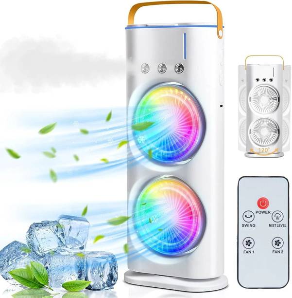 Radhe Double Ended Spray Fan Desk Fan with Mist Office and home zx4 Neck Fan Bladeless Usb Cooler 104 USB Fan