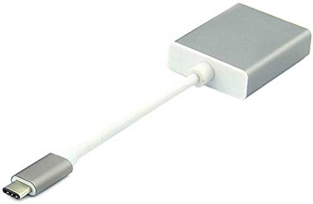 RuhZa USB-C USB 3.1 Type C to HDMI 1080p HDTV Adapter HDTV Adapter Cable with Silver Aluminium Case-silver Laptop Accessory