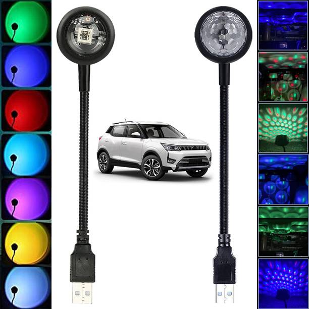 WRADER 360 Degree Flexible Portable USB Disco Light + Sunset Light Combo with Different Colors & Pattern Light for SPresso Car SUV Parties Home Décor Bedroom Multicolor Led Light