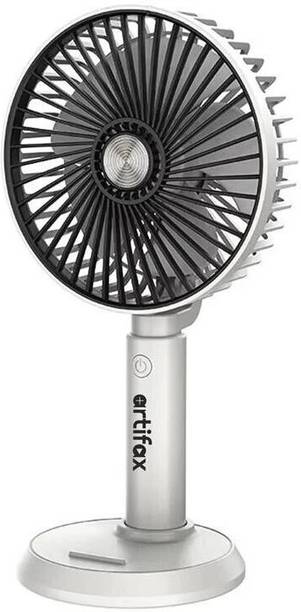 Artifax Rechargeable Portable Fan | 90° Rotation | 3-Speed | Built-in Mobile Holder | Compact & Easy to Use USB Fan