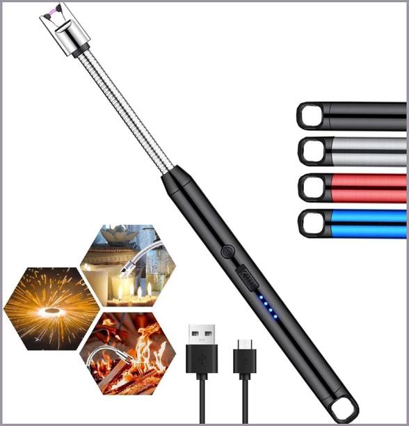 Naosucura Sleek Portable Plasma Lighter for Home Kitchen with USB Rechargeable Battery Eco Friendly Flameless Electric Lighter with USB Cable for Gas Stove Tops Cigarette Lighter