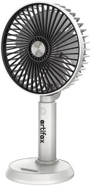 Artifax Rechargeable Portable Fan | 90° Rotation | 3-Speed | Built-in Mobile Holder | Compact & Easy to Use USB Fan