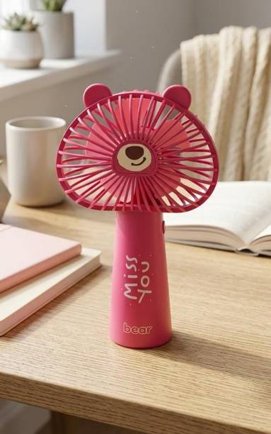 Iryana global LLP Miss You Bear USB Rechargeable Mini Fan | Portable Silent Travel Desk Fan PBMF1 USB Fan, USB Air Cooler, Rechargeable Fan