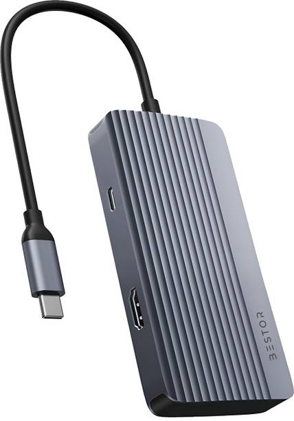 Bestor 6-in-1 USB C Hub with HDMI (Certified), PD Charging, 1x USB-A 3.0, 1x USB-A 2.0, SD/TF Card Reader – USB C to HDMI Adapter for Laptop, MacBook, iPad & More USB Hub