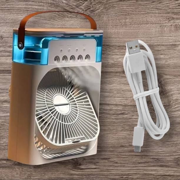 KRITAM Room Personal Air Cooler USB Fan, USB Air Cooler, Rechargeable Fan Multi Fancy Personal Portable Desk Table Cooling Portable Double Room Air Cooler USB Air Cooler