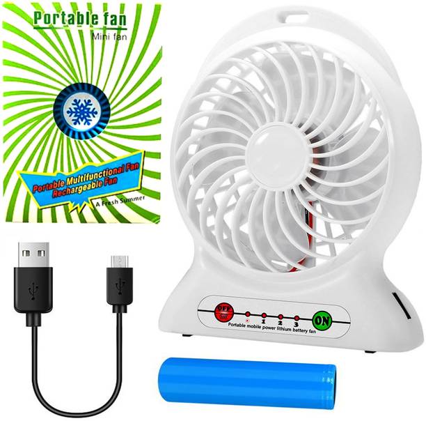SPERO Office High Speed mini Table Fan USB Fan Air Cooler Fan Cooling Fan Cordless & Rechargeable Table Fan with Light Portable Table Fan for Home, USB Fan