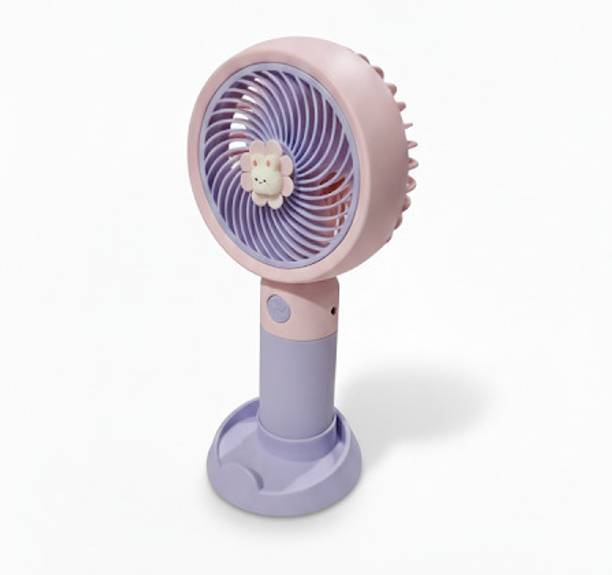 Arunya Gifts Cartoon Mini Handheld Fan Mini Portable USB Rechargeable Hand Fan With Stand Rechargeable Fan