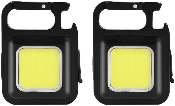 MOOZMOB USB Rechargeable Keychain Light, Mini Torch COB Flashlight with 3 Working Modes Light for All Indoor Outdoor Activities Compatible with USB Devices - PACK OF 2 Led Light