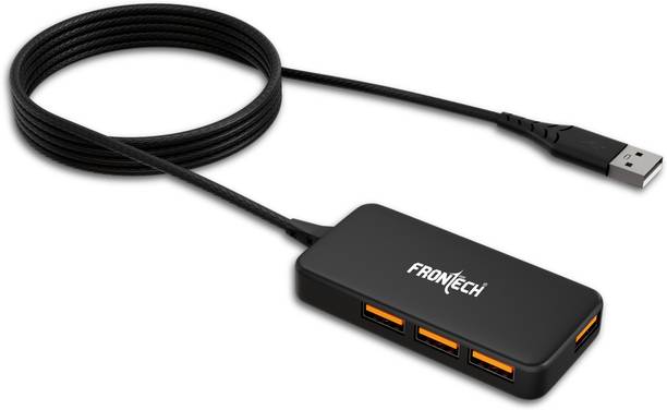 Frontech 4-in-1 USB 2.0 Hub - 4 Port, 480Mbps Super Fas...