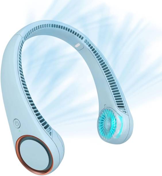 Zhuse Headphone Design, USB Rechargeable Type C Neck Fan for Travel Office Kitchen Gym Portable Neck Fan, Hands Free Bladeless Fan, Cooling Personal Fan, 3 Speeds USB Fan