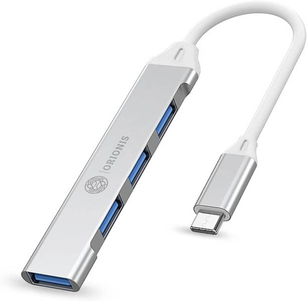 Orionis Type-C USB Hub | USB Hub For Macbook | Type C Hub 4-in-1 USB Hub Type-C Multiport Adapter | 1 × USB 3.0 + 3 × USB 2.0 | USB Hub