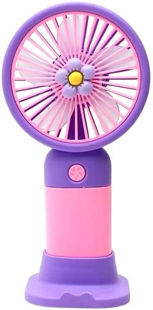 Shivaansh Korean Style Portable USB Fan Rechargeable Compact & Lightweight Low Noise, Ideal for Kids, MakeUp, Office, Kitchen, Travel (Random Colours) USB Fan, Rechargeable Fan, USB Air Cooler