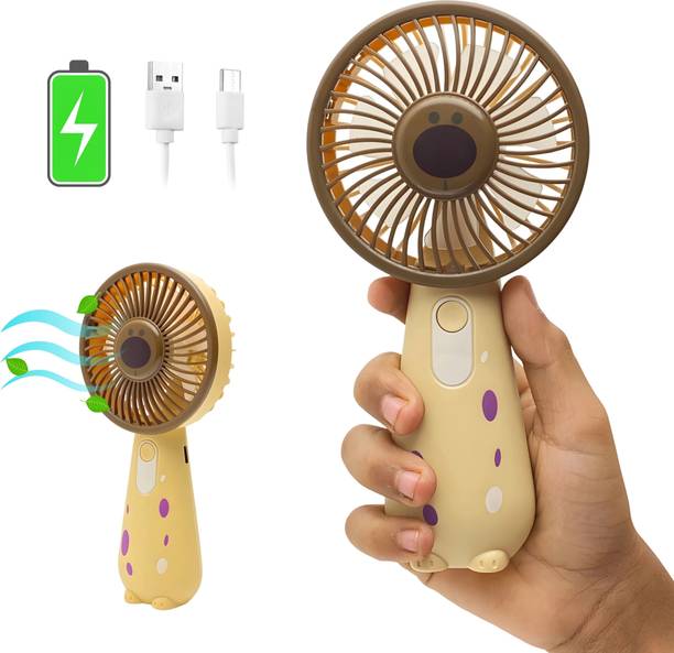 TARZON Portable Mini Fan With Light Rechargeable Hand Fan with 3 Adjustable Speeds GIRRAFE03 USB Fan, USB Air Cooler, Rechargeable Fan