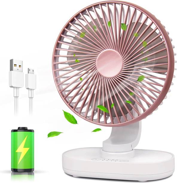 Sasimo Rechargeable 4000mAh Desk Fan, Portable USB-Powered Quiet Table Fan 3 Blade Cooling Mini Table Fan Portable_2025 USB Fan